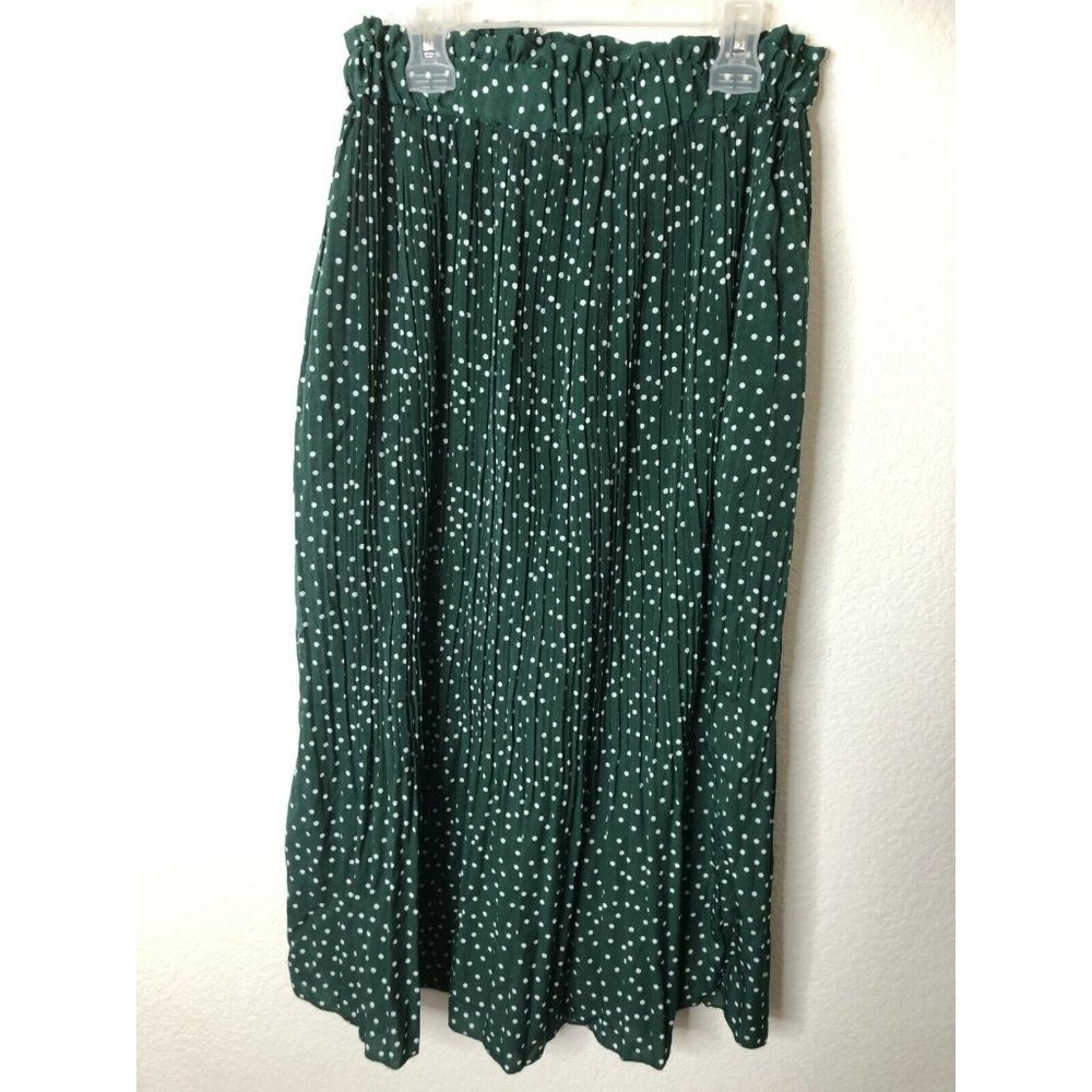 Exlura Womens High Waist Polka Dot Pleated Skirt M - Picture 1 of 6